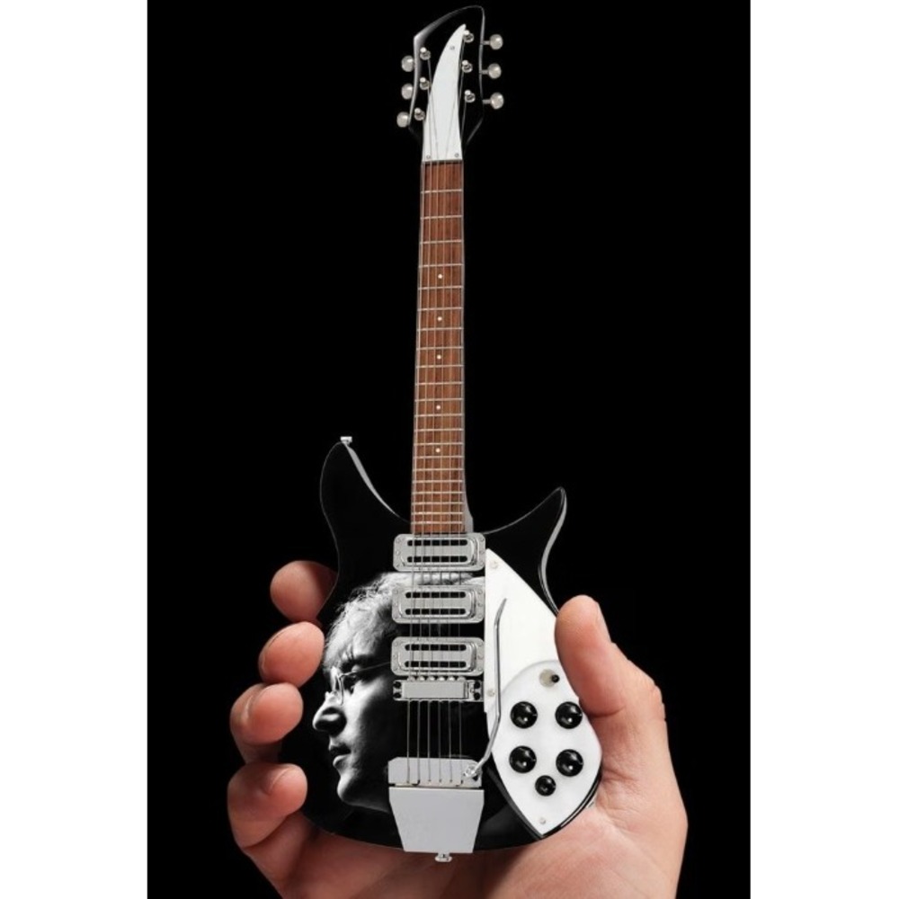 NIB- Axe Heaven Mini Guitar John Lennon Fab Four Tribute 1:4 Scale Black Replica - Picture 2 of 6